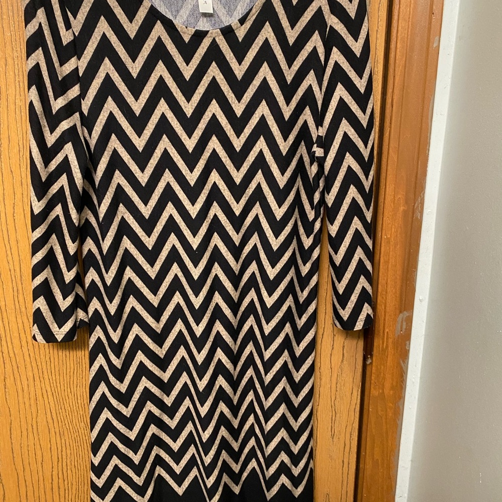Tan and black dress
